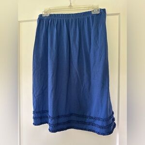 North Style size S knee length cotton casual skirt with ruffle accents pre-owned